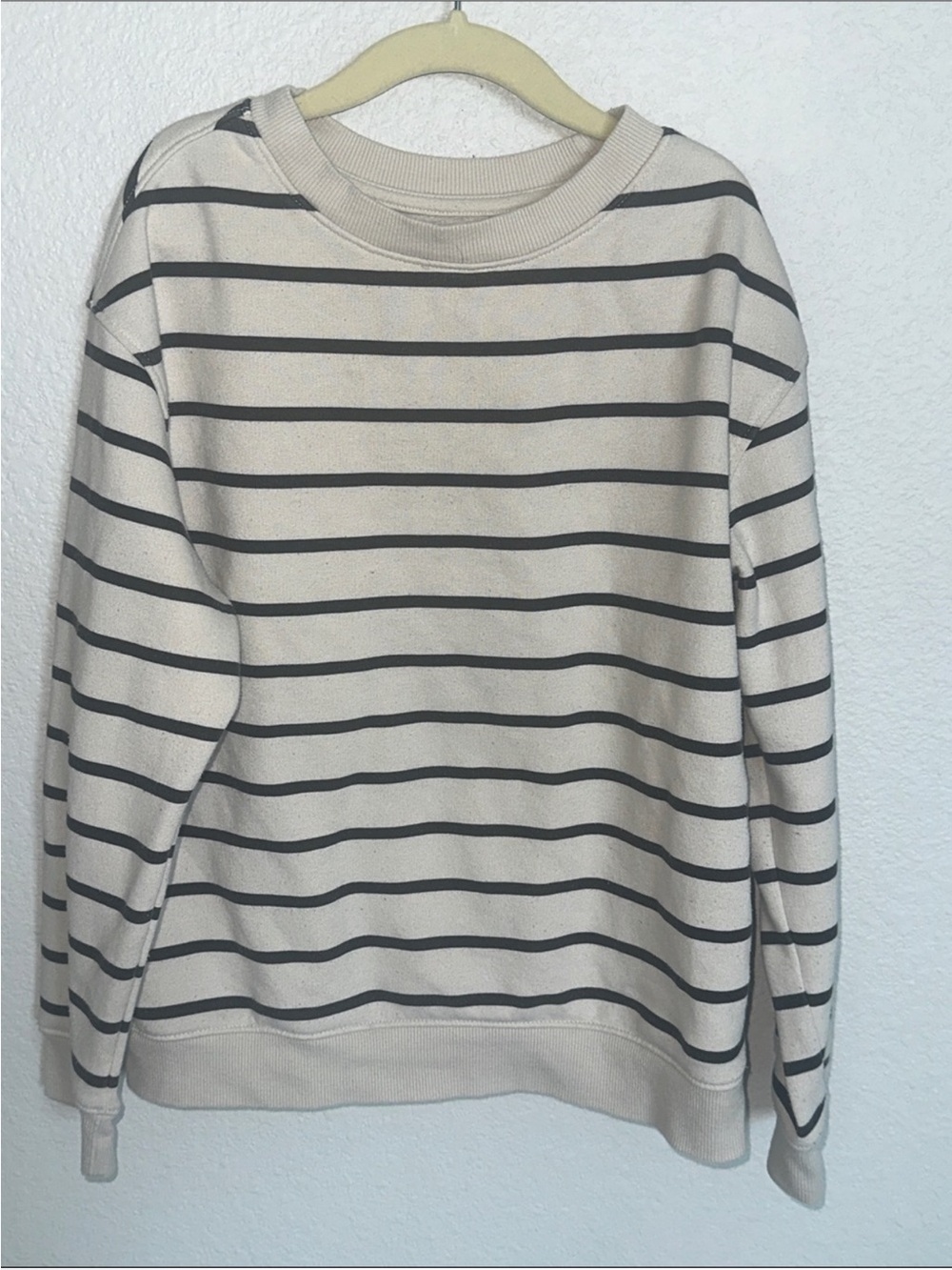 Cat & Jack Fleece Striped Crewneck Sweatshirt